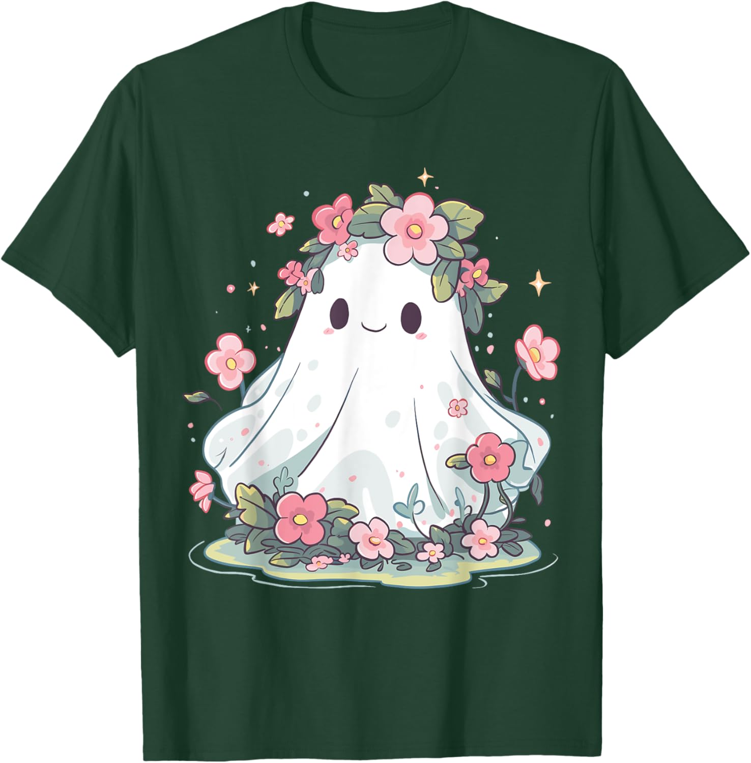 Halloween Ghost Flower Costume Women Girls Halloween T-Shirt - T-Shirt | Forest