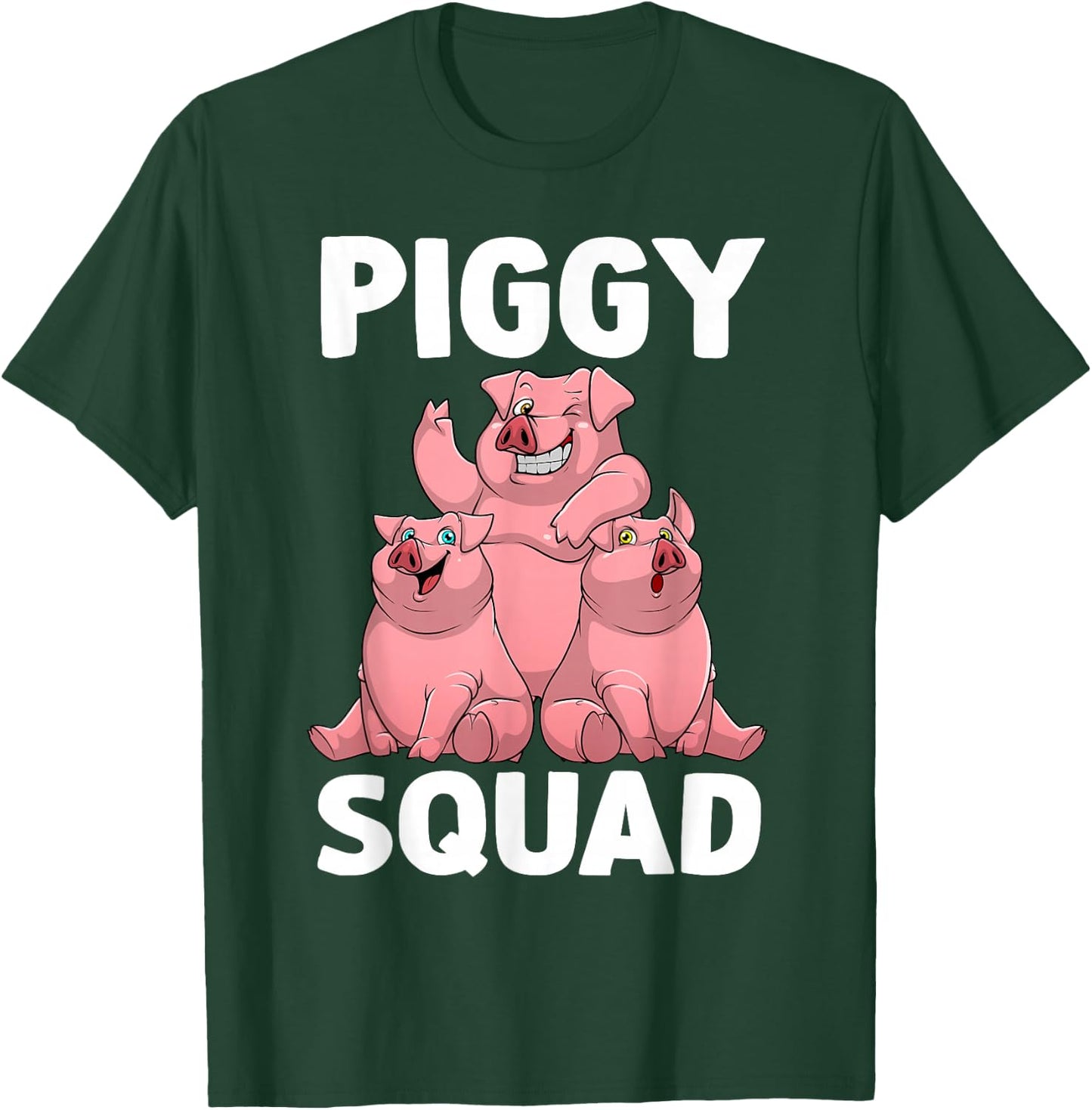 Funny Pig Lover Art Women Kids Piggy Squad Swine Pig T-Shirt - T-Shirt | Forest