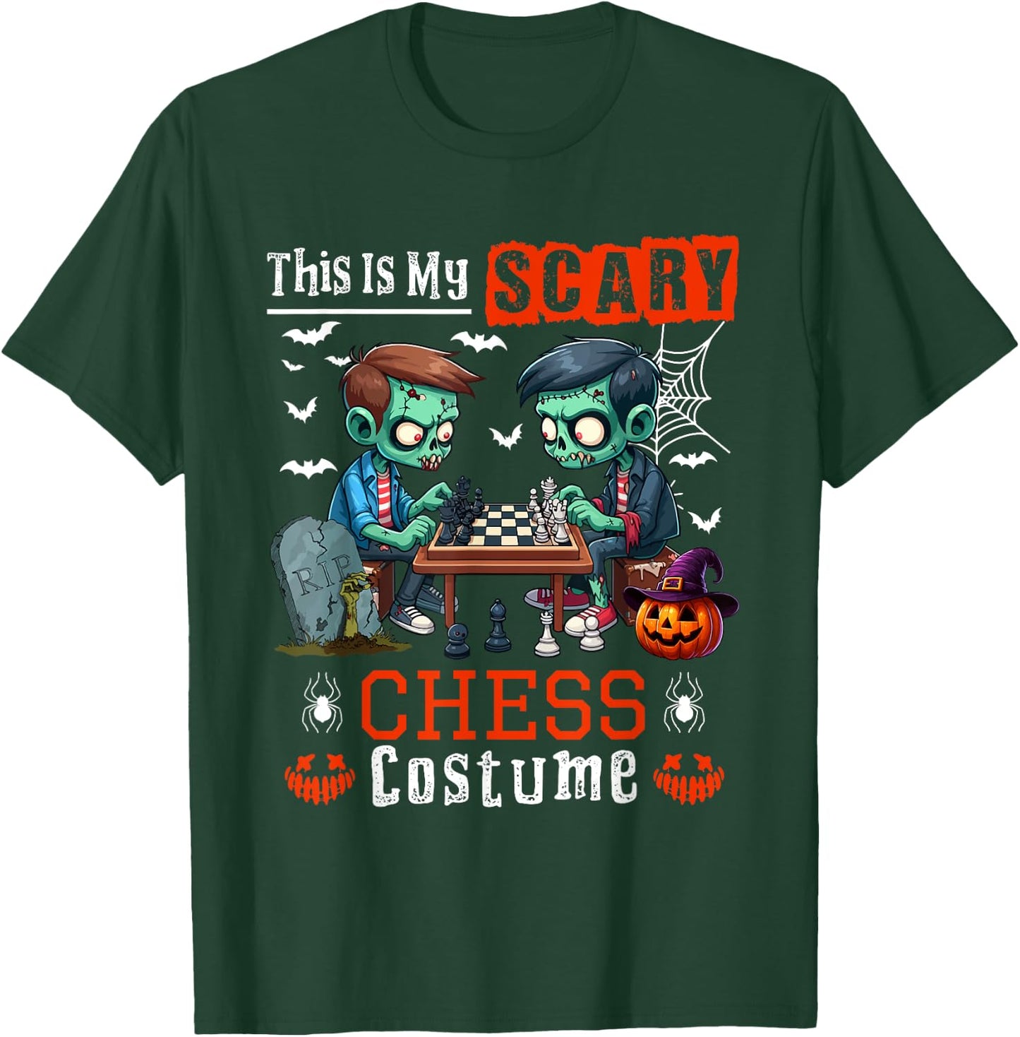 My Scary Chess Costume Horror Halloween Player Kids T-Shirt - T-Shirt | Forest