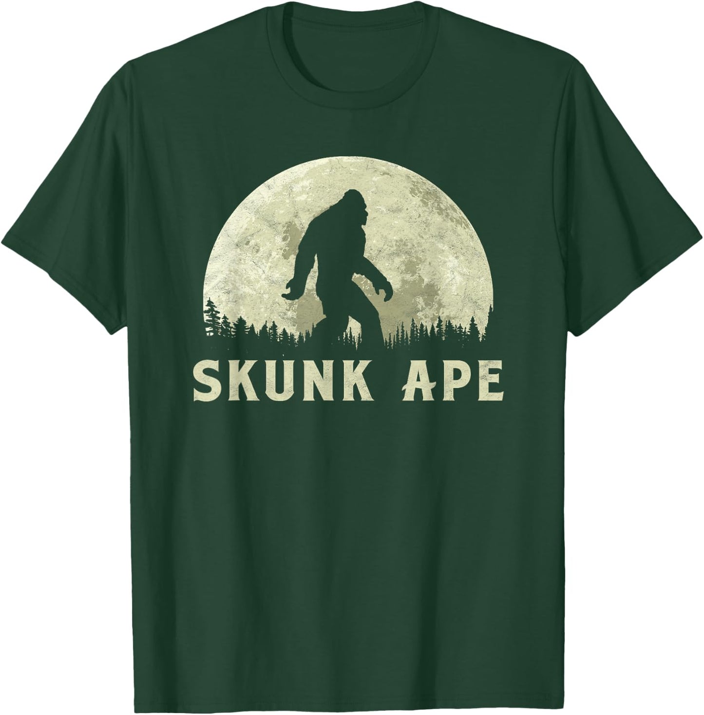 Skunk Ape! Bigfoot Moon Silhouette Retro - Believe! T-Shirt - T-Shirt | Forest