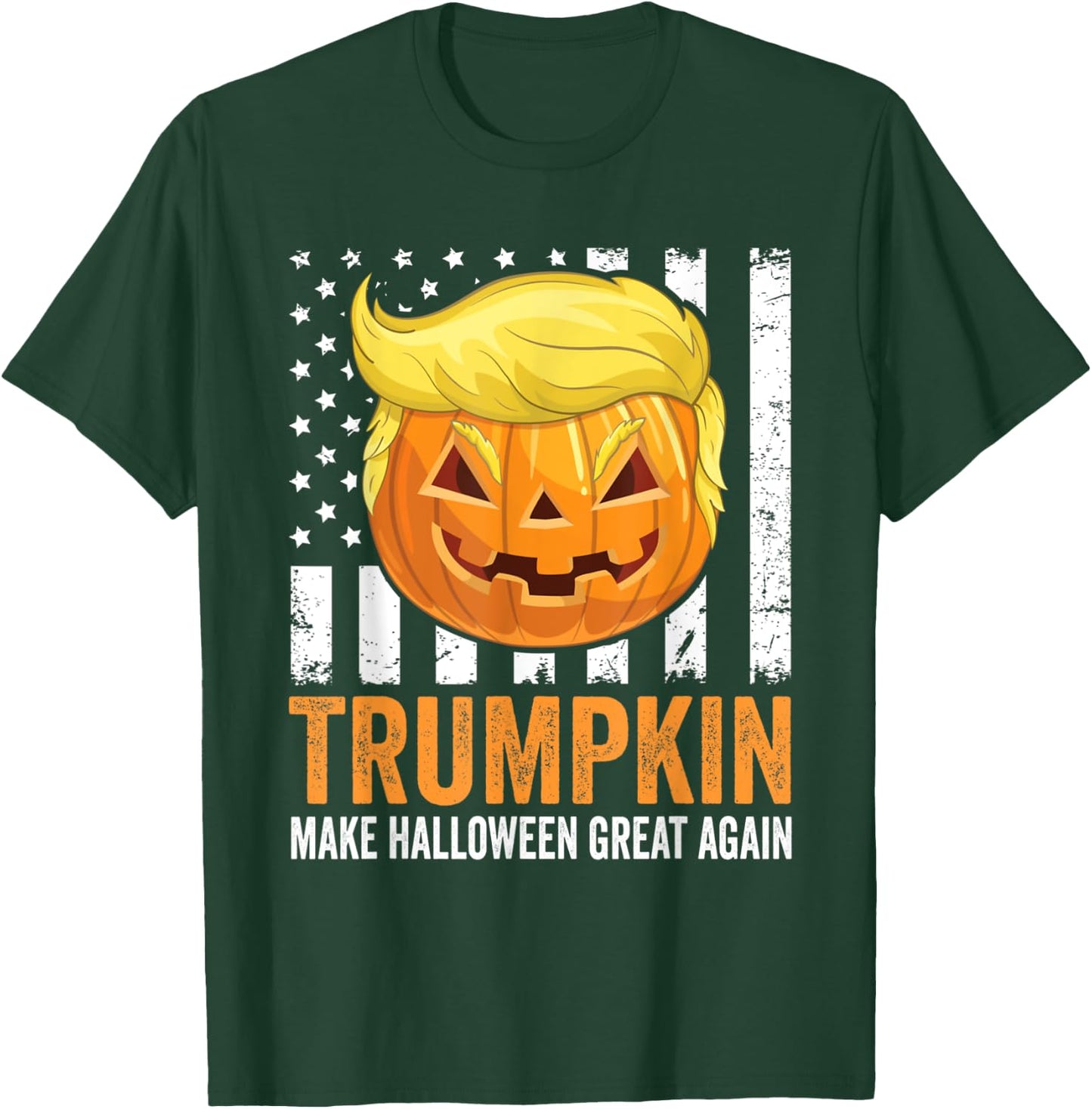 Make Halloween Great Again Trumpkin Funny Trump Hair Pumpkin T-Shirt - T-Shirt | Forest