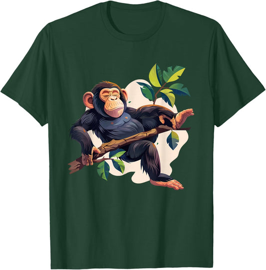 Sleeping Monkey Nature Sleepy Monkey Napping Sleepy Animal T-Shirt - T-Shirt | Forest