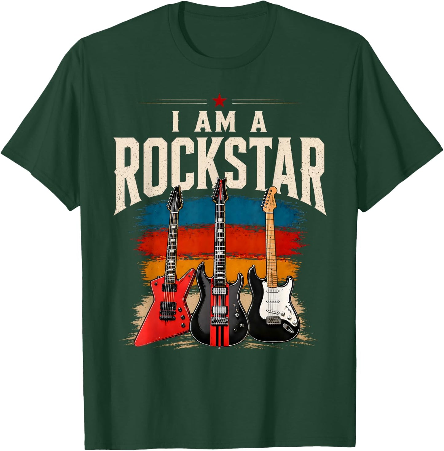I Am A Rockstar Guitar Lover Rock Star Men Women Kids T-Shirt - T-Shirt | Forest