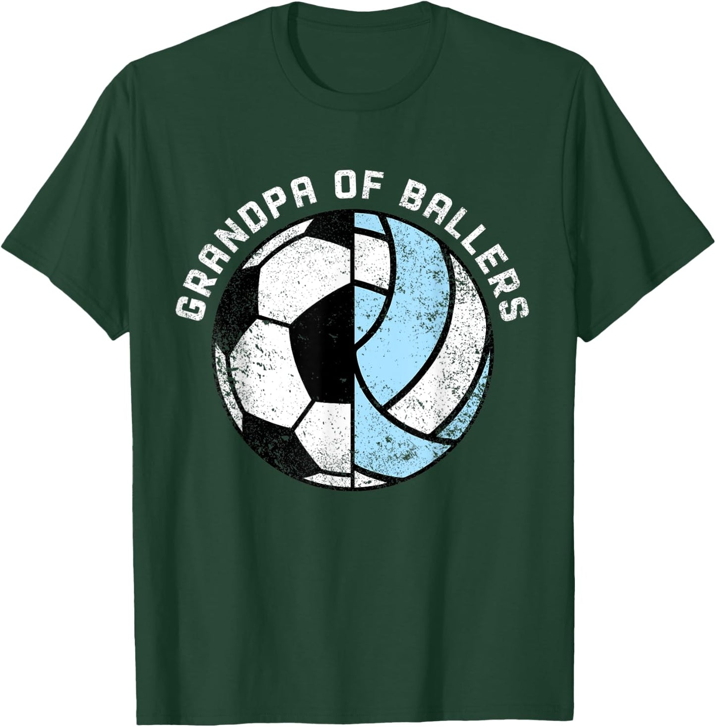 Grandpa Of Ballers Funny Soccer Volleyball Grandpa T-Shirt - T-Shirt | Forest