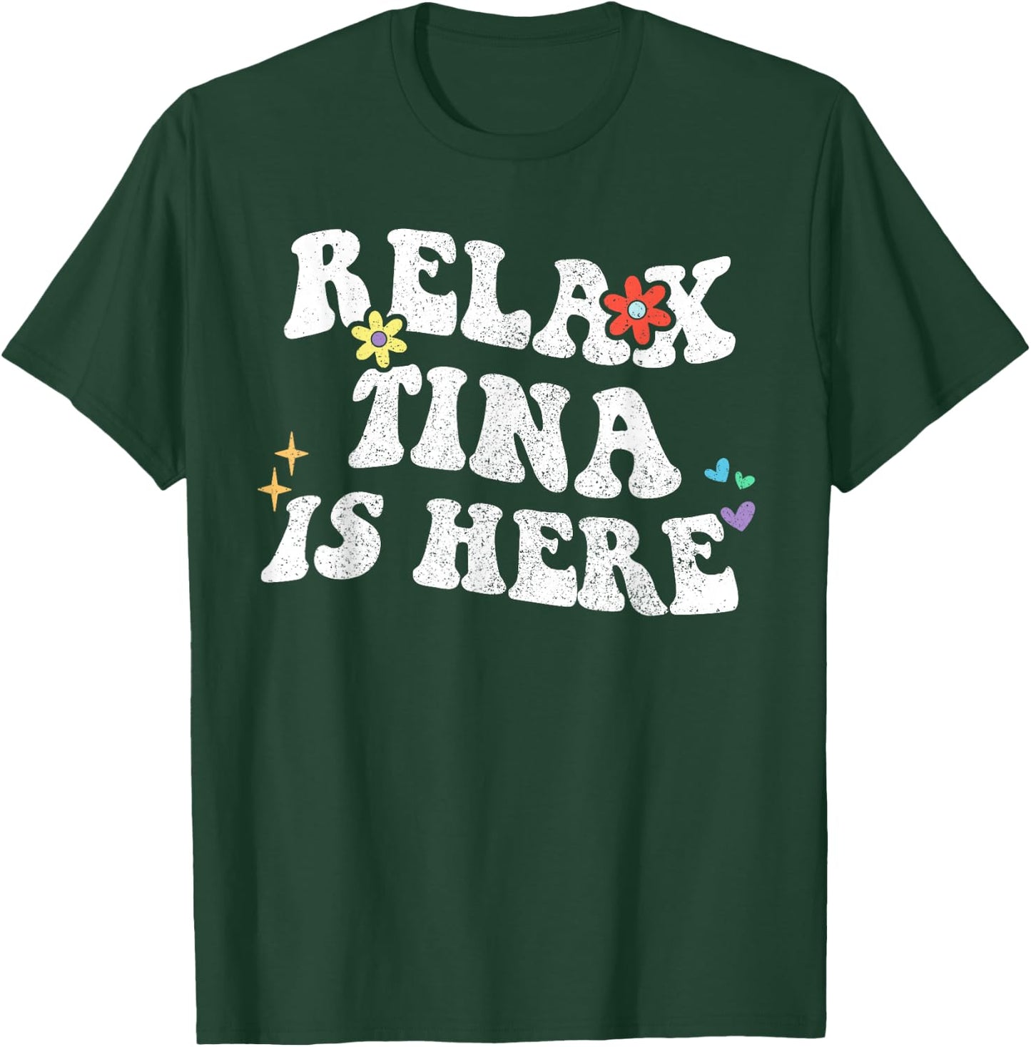 Personalized First Name outfit TINA Is Here Funny Mother's Day Name - Black, Small T-Shirt - T-Shirt | Forest