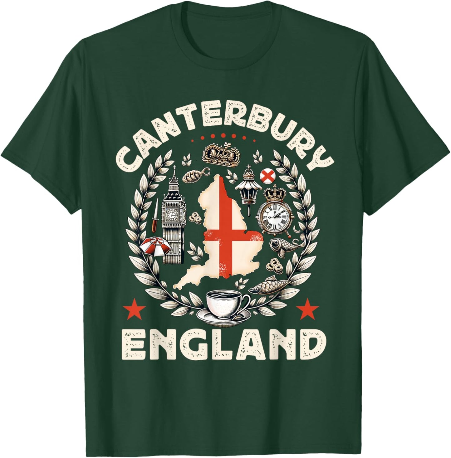 Canterbury Souvenir England United Kingdom Travel T-Shirt - T-Shirt | Forest