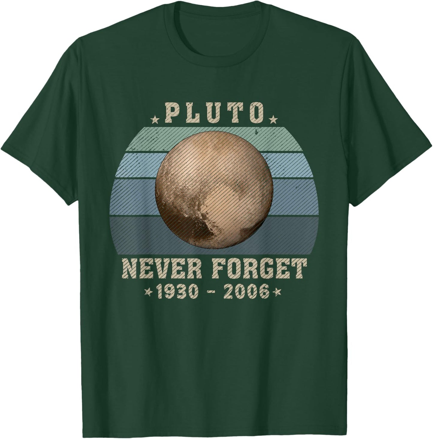 Vintage Never Forget Pluto, Retro Style Funny Space, Science T-Shirt - T-Shirt | Forest