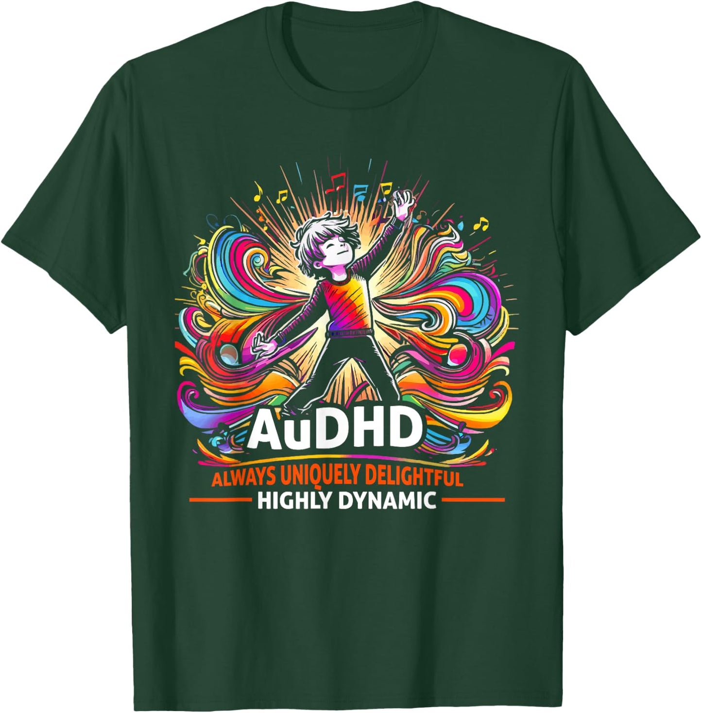 AuDHD Autism ADHD Autistic Spectrum Neurodiversity T-Shirt - T-Shirt | Forest
