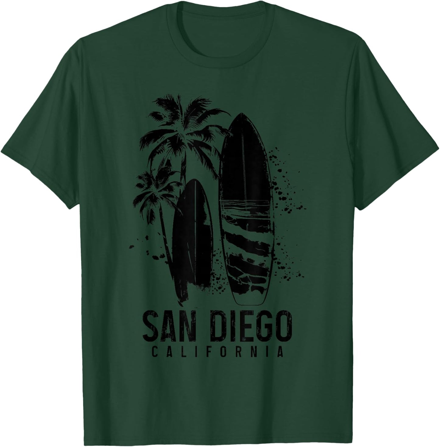 San Diego California Surf Vintage Surfing Surfer T-Shirt - T-Shirt | Forest