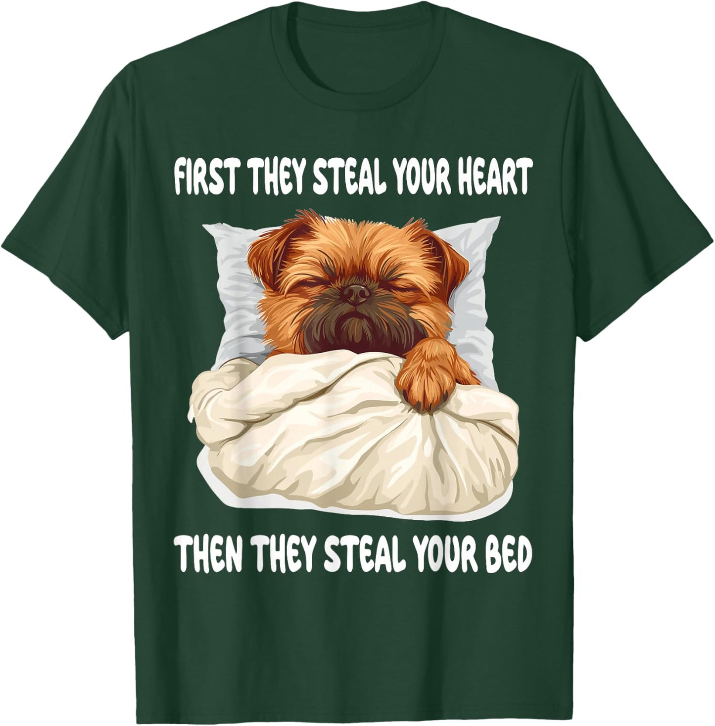 Brussels Griffon Sleeping Pajamas Nightgown T-Shirt - T-Shirt | Forest