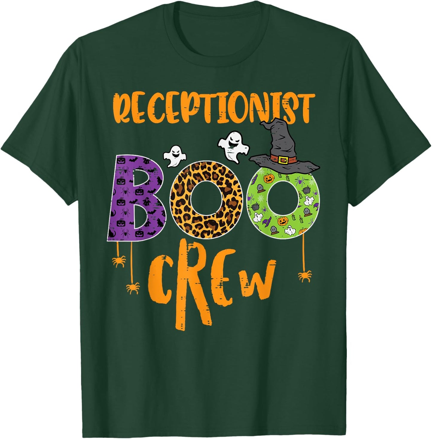 Halloween Receptionist Boo Crew Front Desk Costume Women Men T-Shirt - T-Shirt | Forest