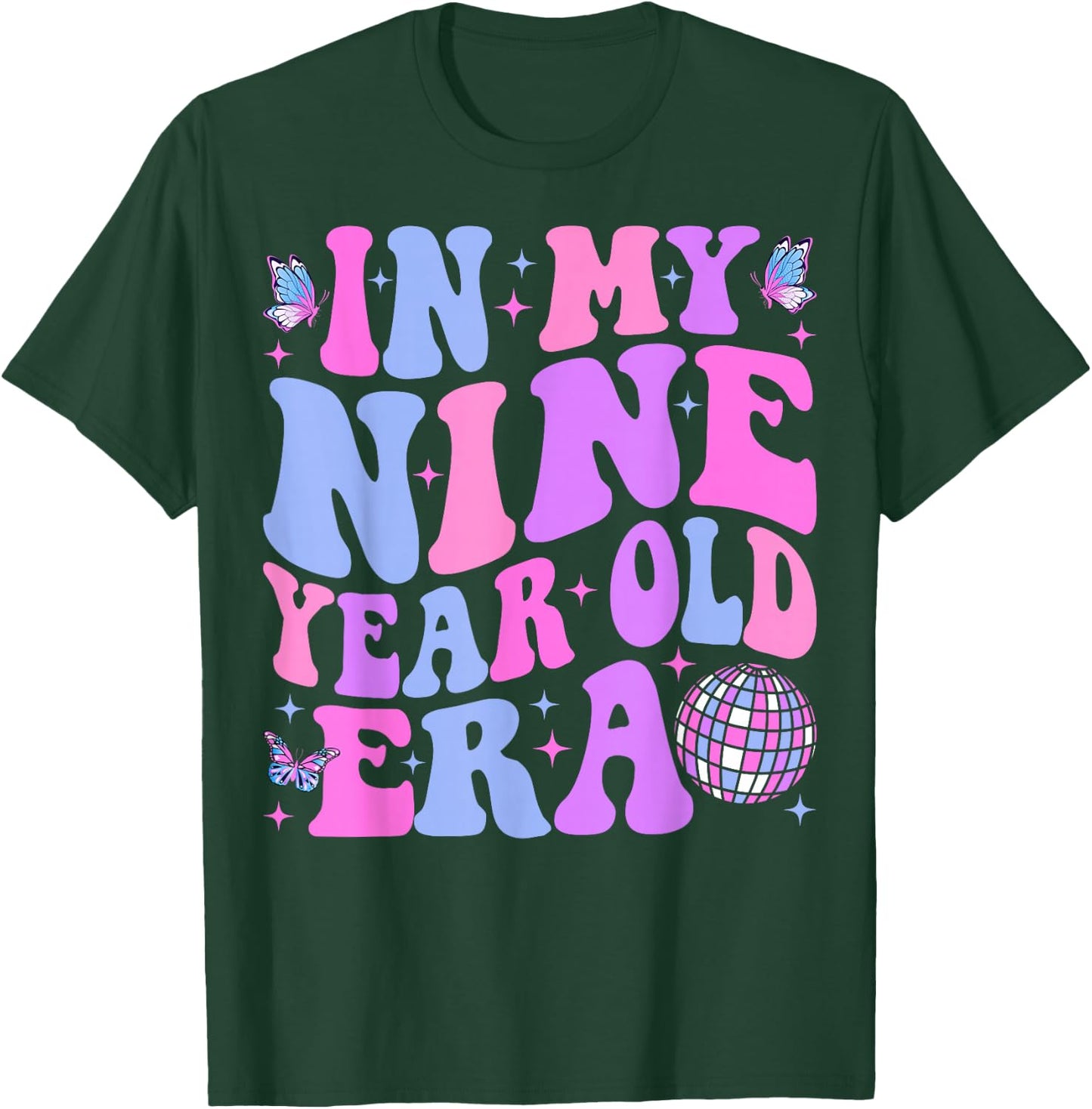 In My Nine Year Old Era Girl Boy 9th Birthday 9 Year Old T-Shirt - T-Shirt | Forest