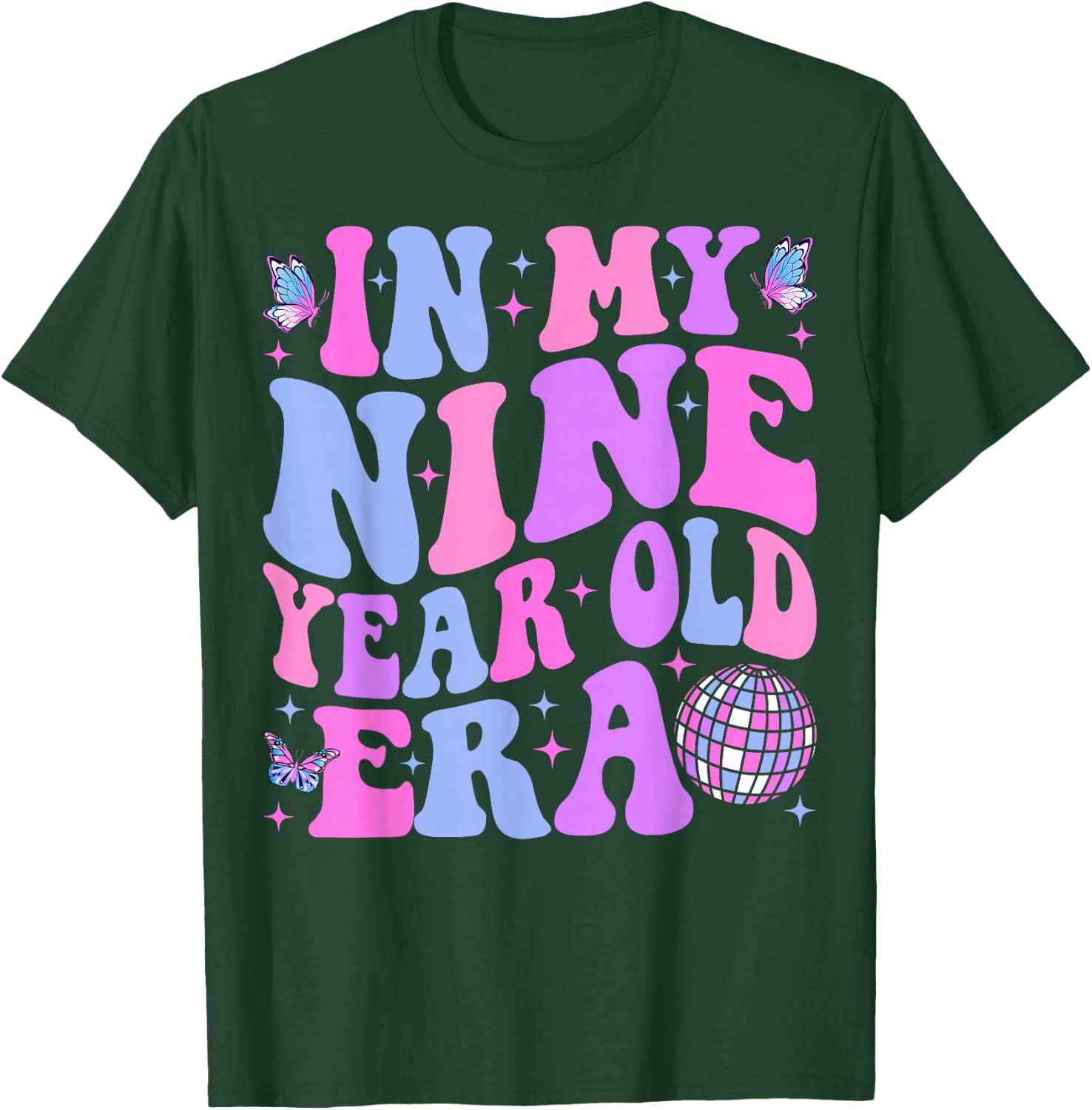 In My Nine Year Old Era Girl Boy 9th Birthday 9 Year Old T-Shirt - T-Shirt | Forest