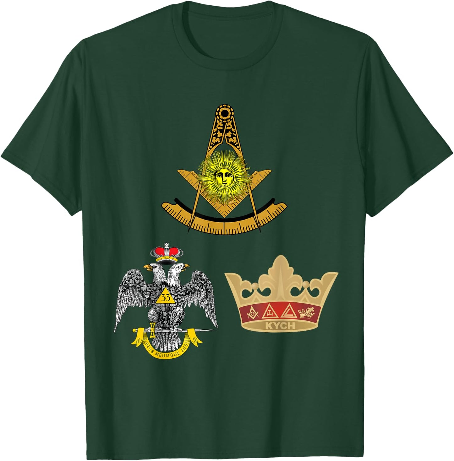 Past Master Mason 33rd KYCH Scottish York Rite Knights WD T-Shirt - T-Shirt | Forest