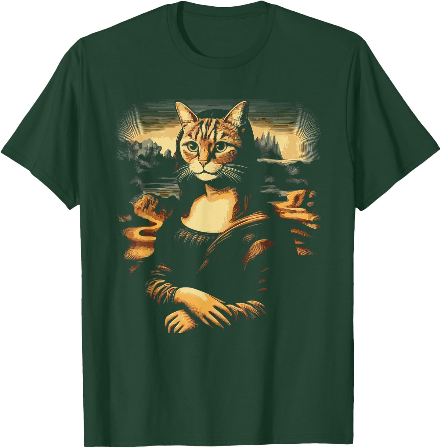 Monalisa With A Cat Face Funny Cat Lover Cat Memes Women Kids T-Shirt - T-Shirt | Forest