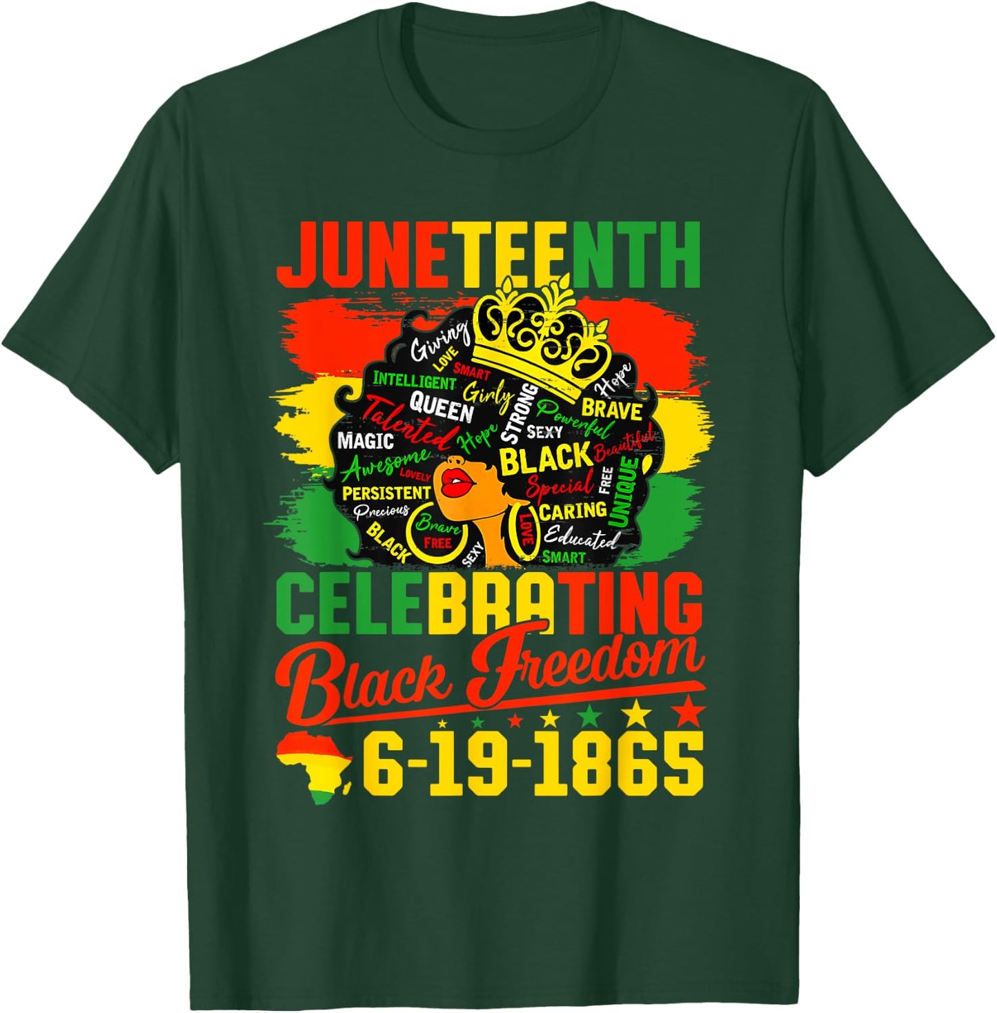 Juneteenth Celebrating Black Freedom Women African American T-Shirt - T-Shirt | Forest