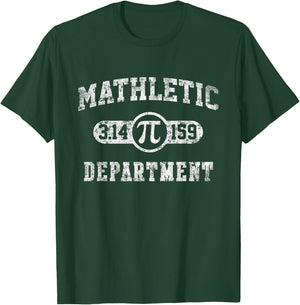 Mathletic Department 3.14159 Pi Day Math Teacher Vintage Small T-Shirt - T-Shirt | Forest
