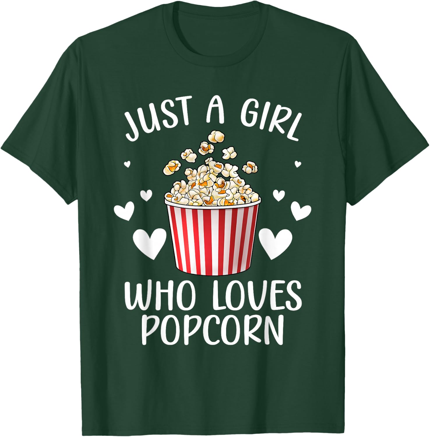 Funny Popcorn Art Girls Women Kids Popcorn Corn Kernel Lover T-Shirt - T-Shirt | Forest