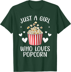 Funny Popcorn Art Girls Women Kids Popcorn Corn Kernel Lover T-Shirt - T-Shirt | Forest
