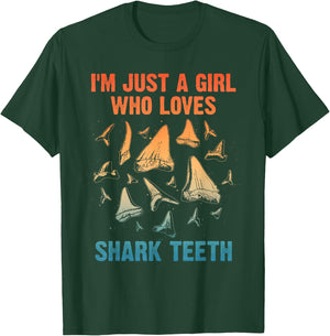 Cool Shark Teeth Art For Girls Women Fossil Megalodon Tooth T-Shirt - T-Shirt | Forest