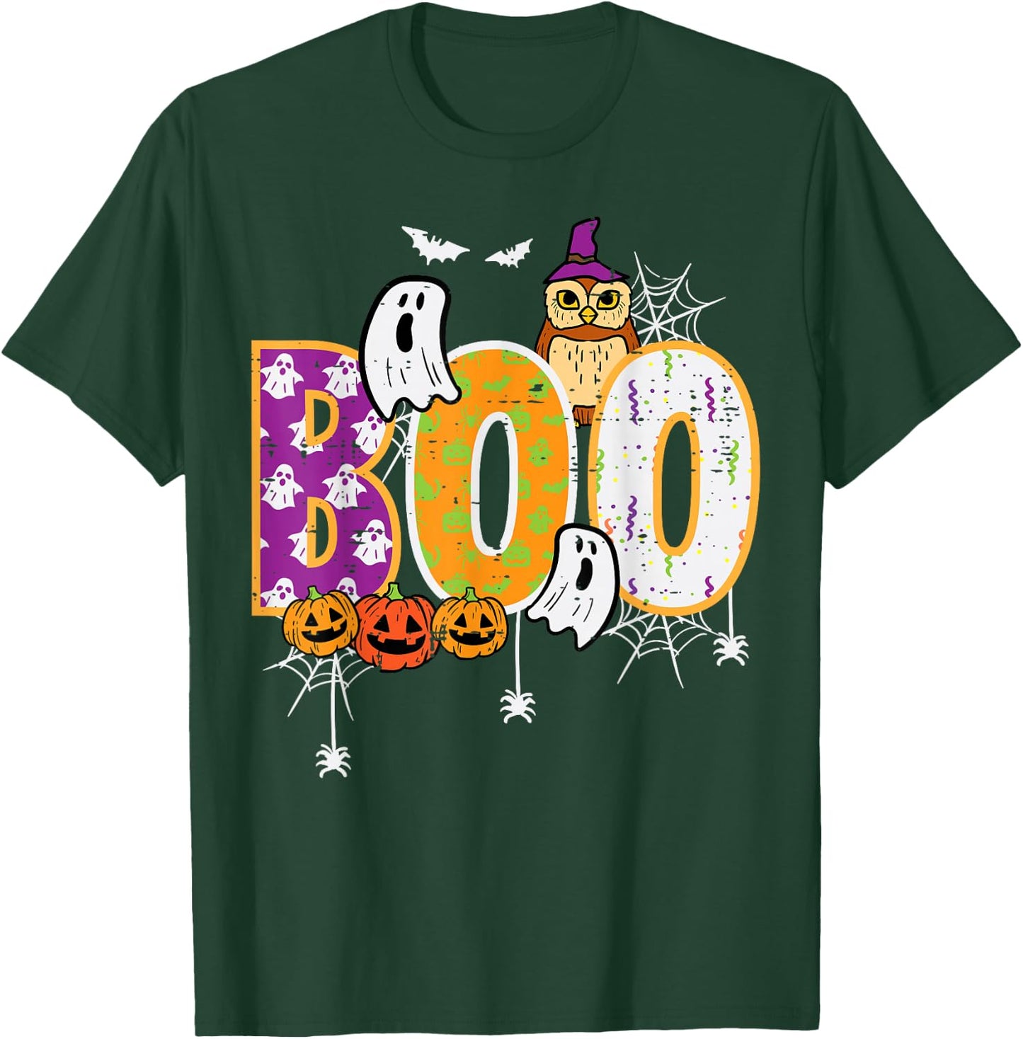 Halloween Boo Owl Cute Costume Boys Girls Kids Women Men T-Shirt - T-Shirt | Forest