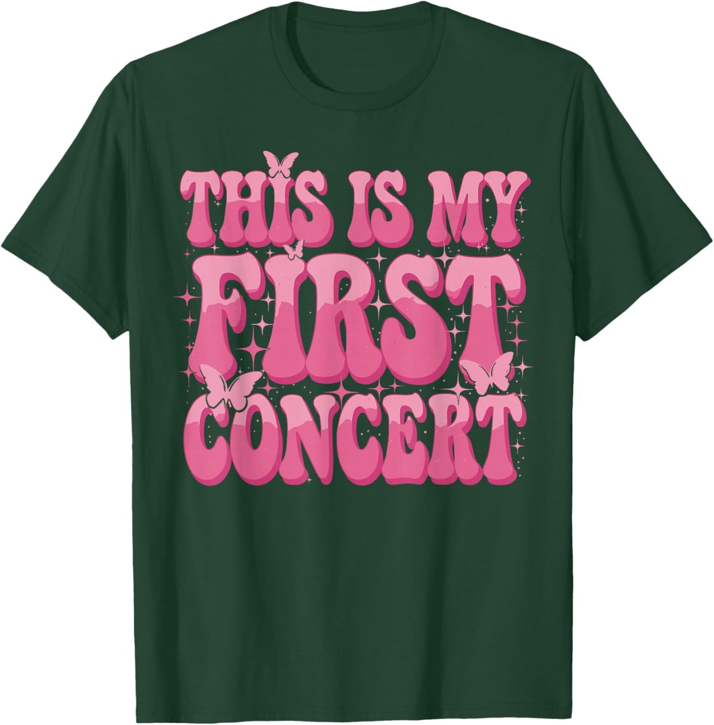 This Is My First Concert Music Event Retro Groovy Girls T-Shirt - T-Shirt | Forest