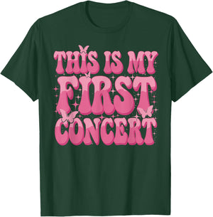 This Is My First Concert Music Event Retro Groovy Girls T-Shirt - T-Shirt | Forest