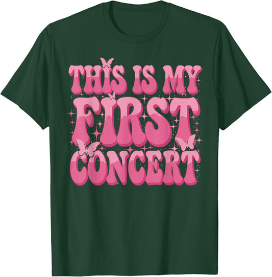 This Is My First Concert Music Event Retro Groovy Girls T-Shirt - T-Shirt | Forest