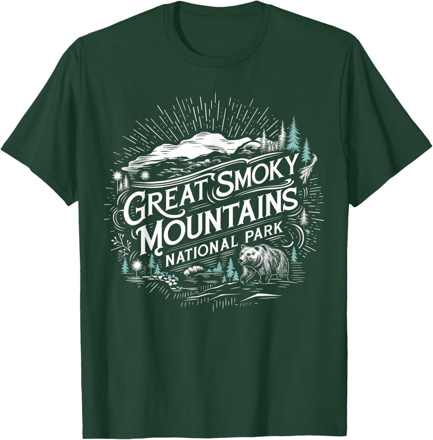 Retro Great Smoky Mountains National Park Hiking T-Shirt - T-Shirt | Forest