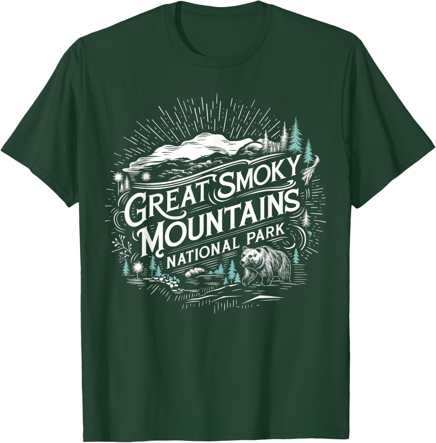 Retro Great Smoky Mountains National Park Hiking T-Shirt - T-Shirt | Forest