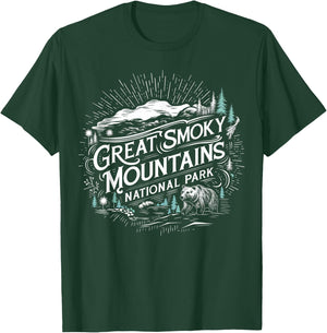 Retro Great Smoky Mountains National Park Hiking T-Shirt - T-Shirt | Forest
