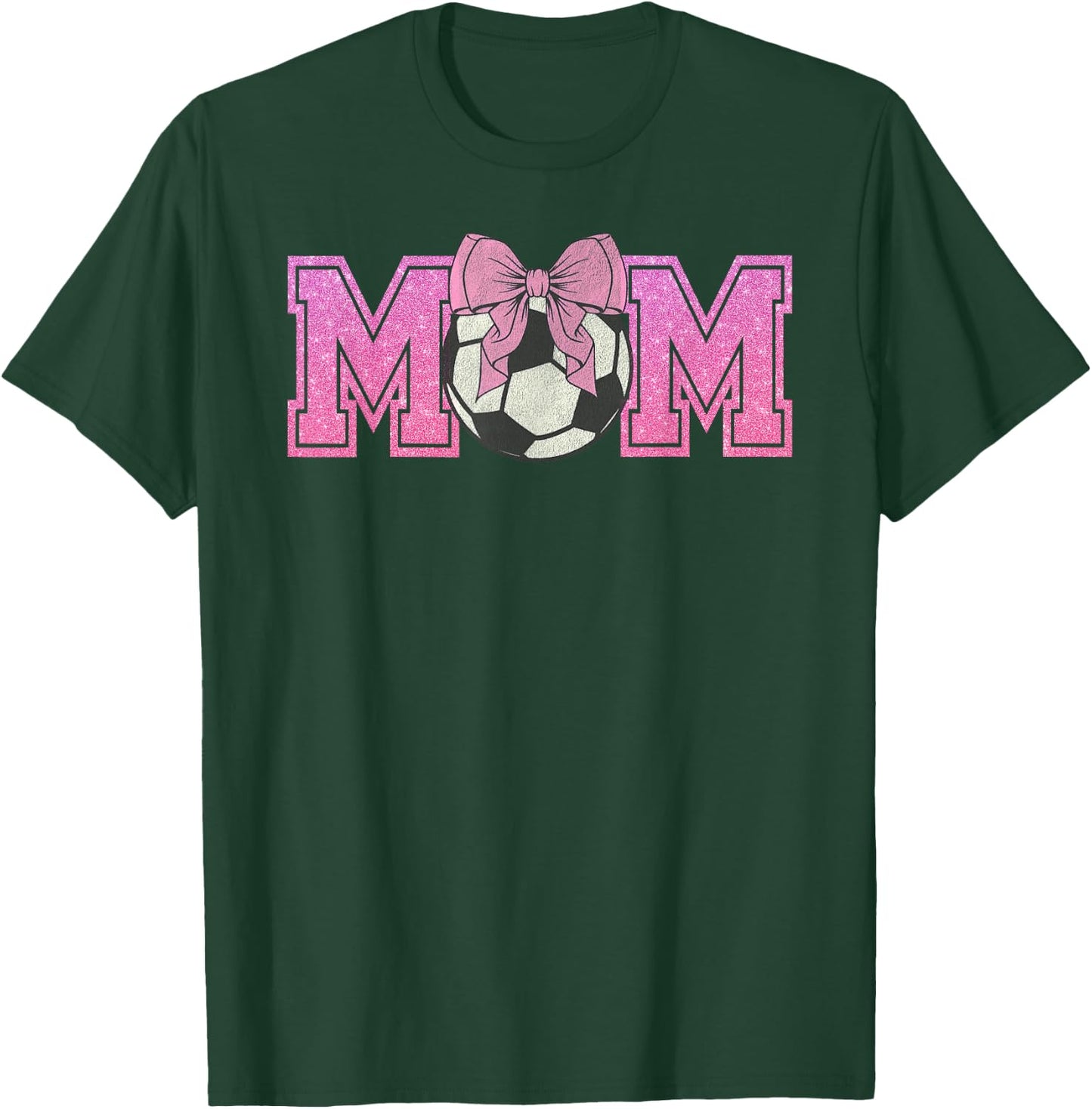 Soccer Mom Coquette Pink Bow Mothers Day Football Mama T-Shirt - T-Shirt | Forest