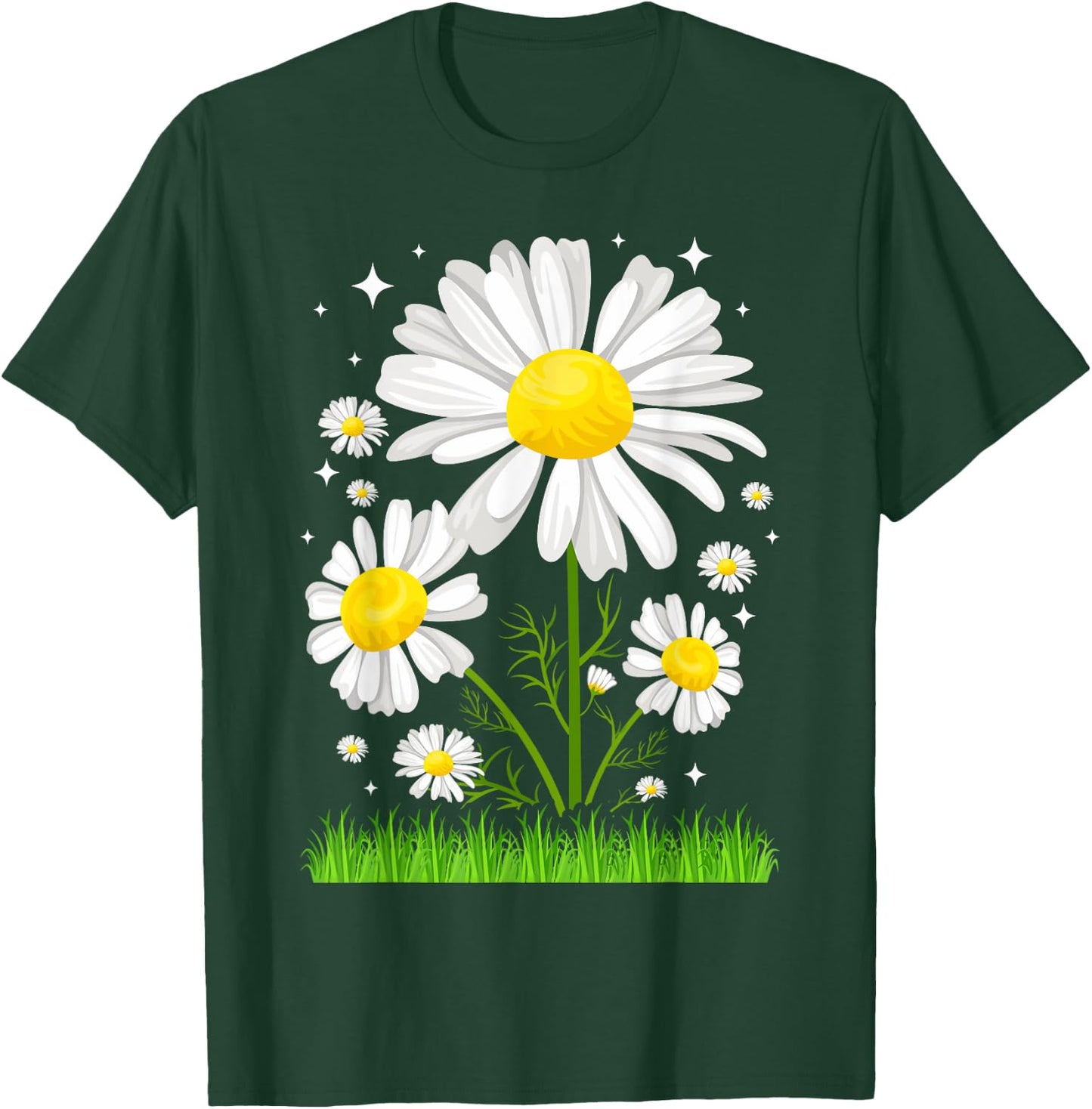 Sunshine Daisy Daisies Vacation Casual Graphic T-Shirt - T-Shirt | Forest