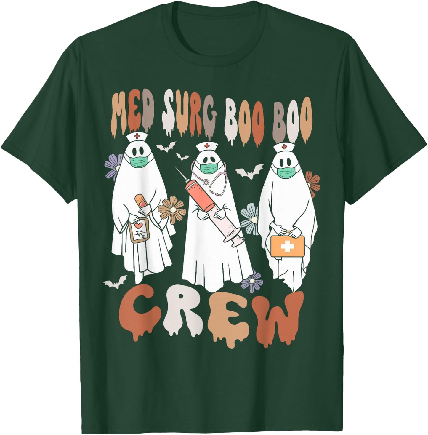 Med Surg Boo Crew Ghost Nurse Halloween Women T-Shirt - T-Shirt | Forest