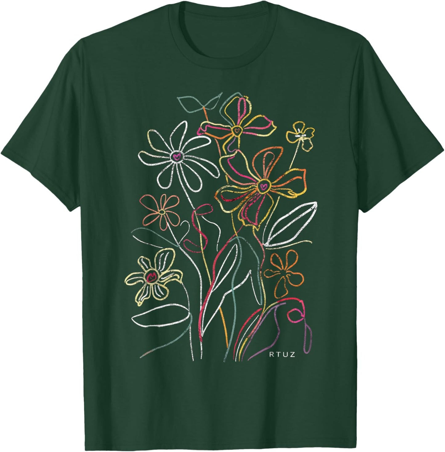 Boho Style Floral Pastel Design Flowers Hipster Streetwear T-Shirt - T-Shirt | Forest