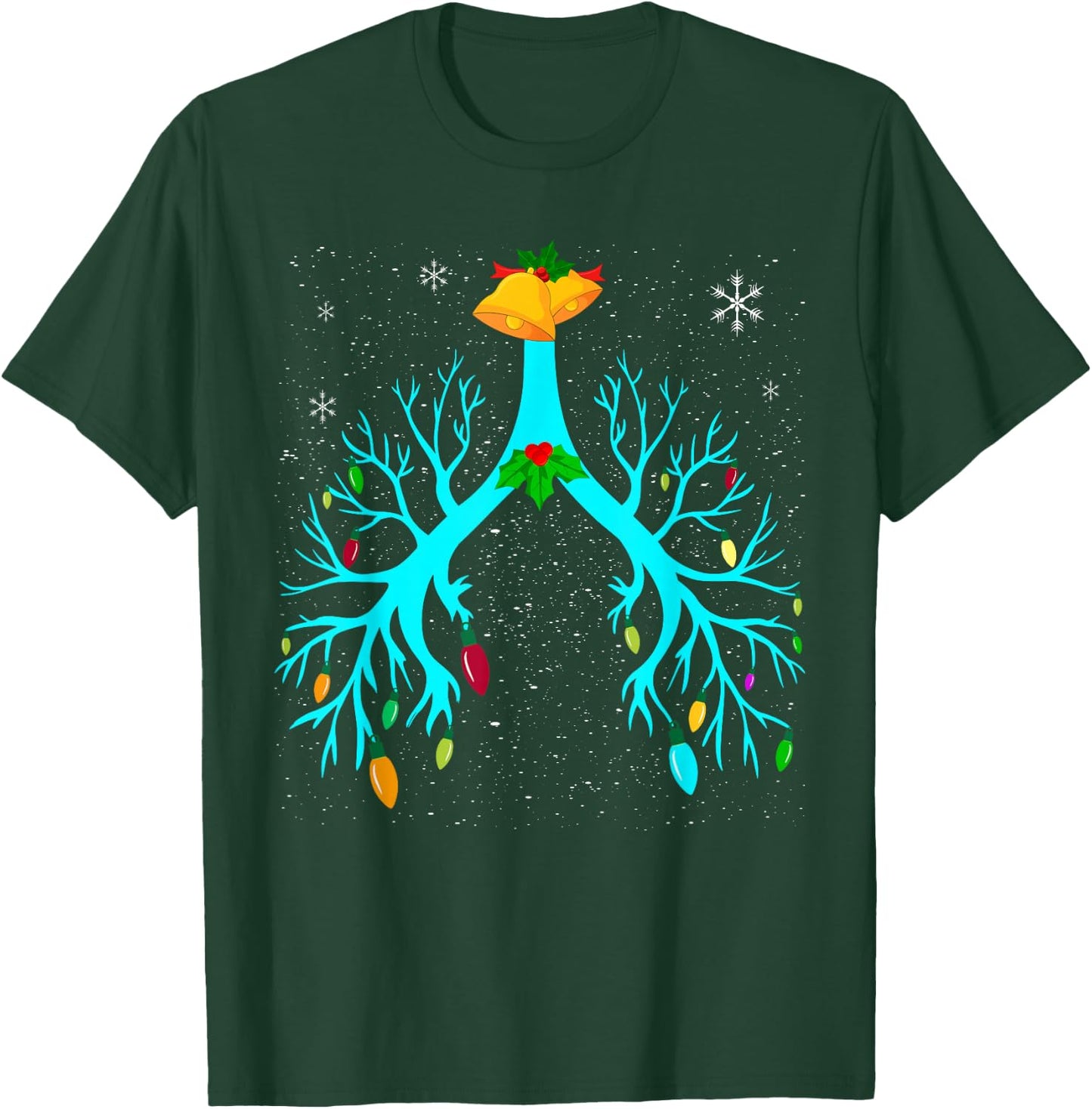 Respiratory Therapy Lung Christmas Xmas Light Ornament T-Shirt - T-Shirt | Forest