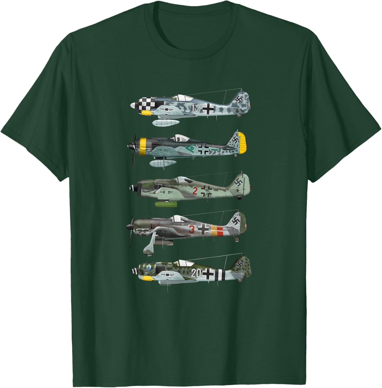 Focke-Wulf Fw190 "Wurger" bird butcher WW2 fighter T-Shirt - T-Shirt | Forest