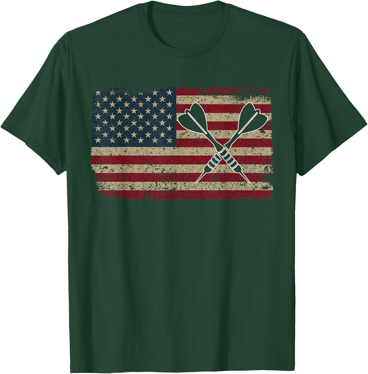 American Flag Darts I Proud USA Dart Player Jersey T-Shirt - T-Shirt | Forest