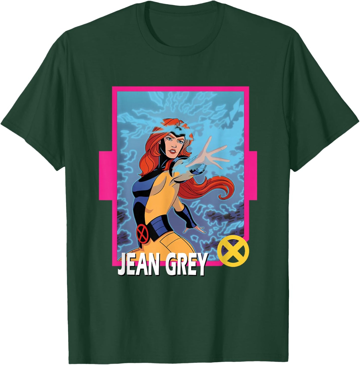 Marvel X-Men '97 Classic Jean Grey Vintage Super Hero Card T-Shirt - T-Shirt | Forest