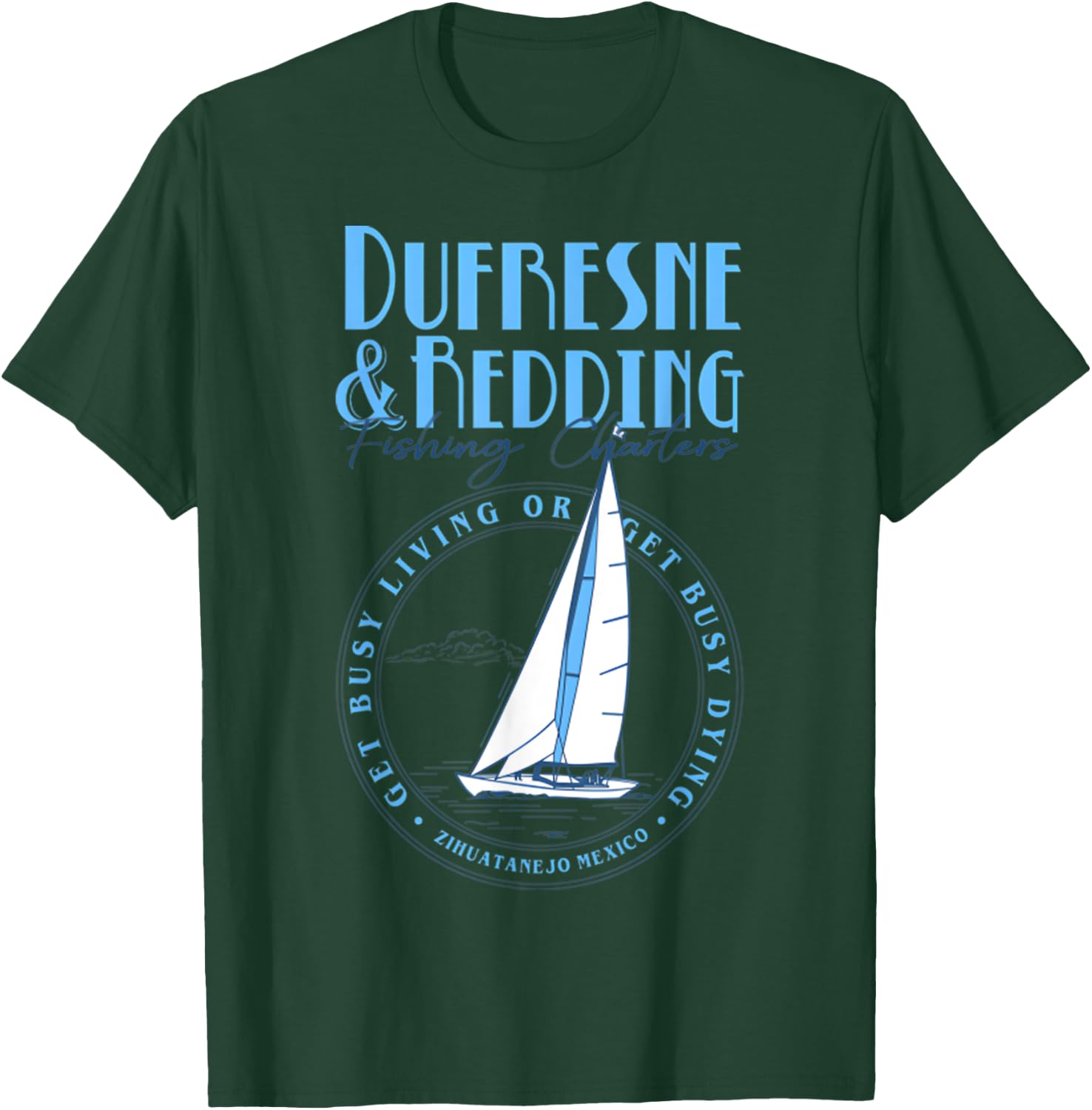 Retro Vintage Dufresne And Redding Fishing Charters Lover T-Shirt - T-Shirt | Forest