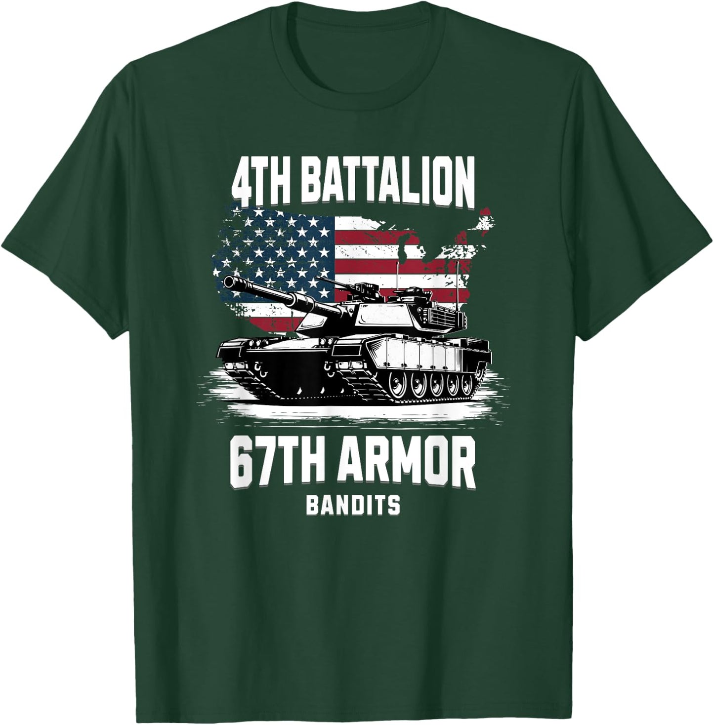 4th Battalion 67th Armor M1 Abrams Tank Military Veteran T-Shirt - T-Shirt | Forest