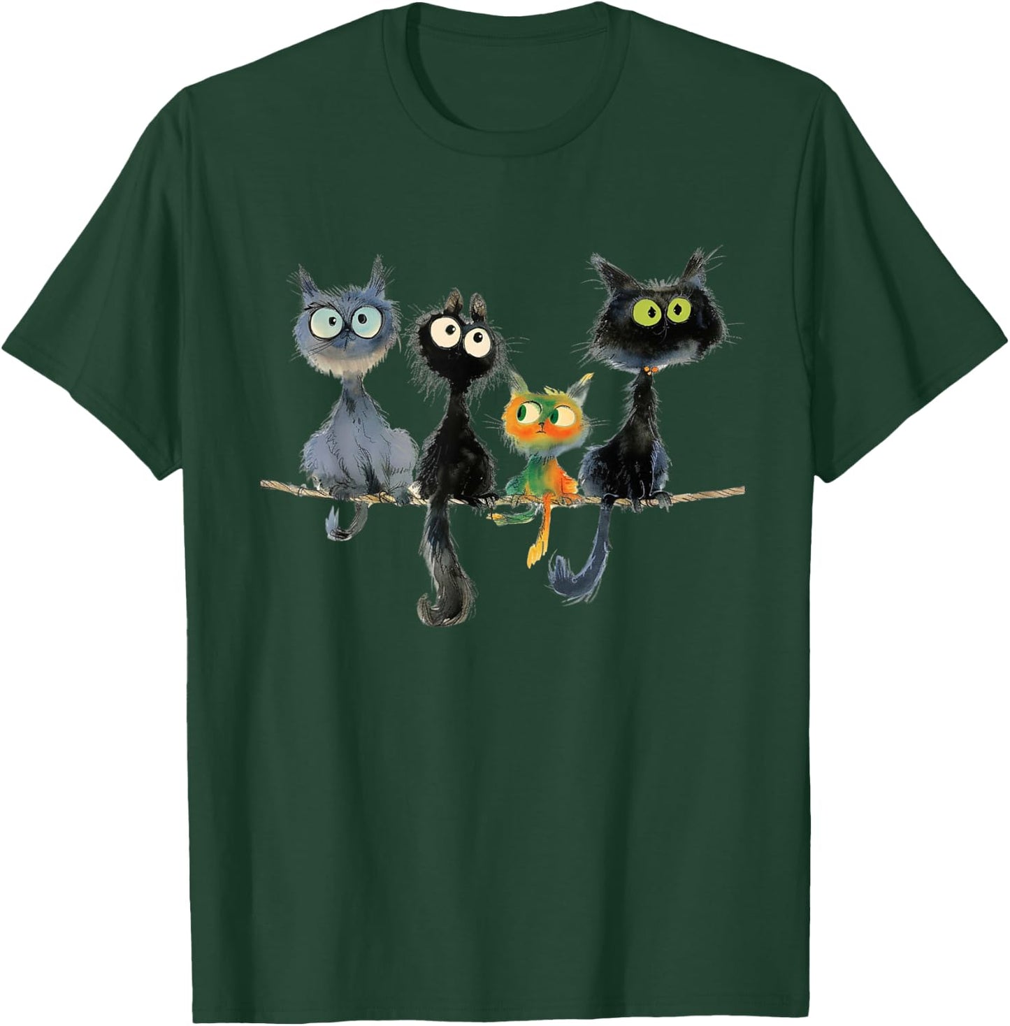 Whimsical Mid-Century Modern Look Cats 50& 60s Style T-Shirt - T-Shirt | Forest