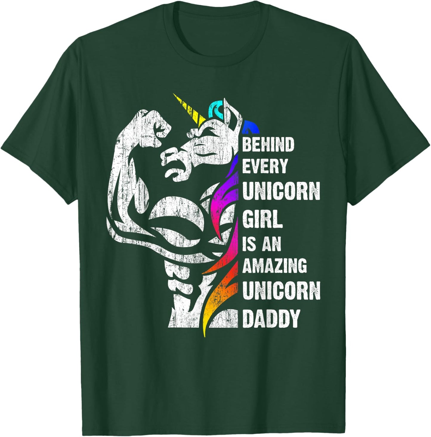 Unicorn Dad Dadacorn Dadicorn Daddycorn Inspirational Quote T-Shirt - T-Shirt | Forest