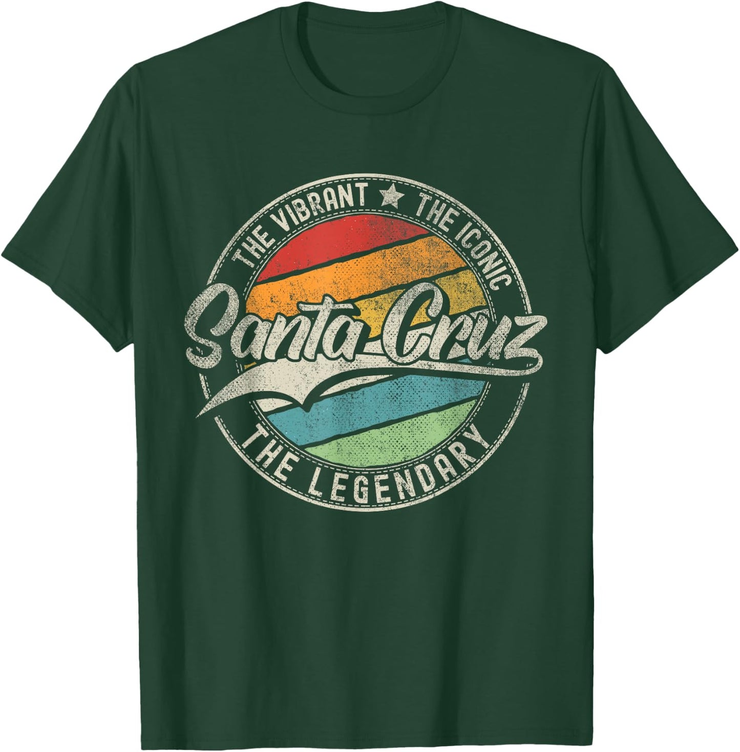 Santa Cruz CA | California | Vintage Distressed T-Shirt - T-Shirt | Forest