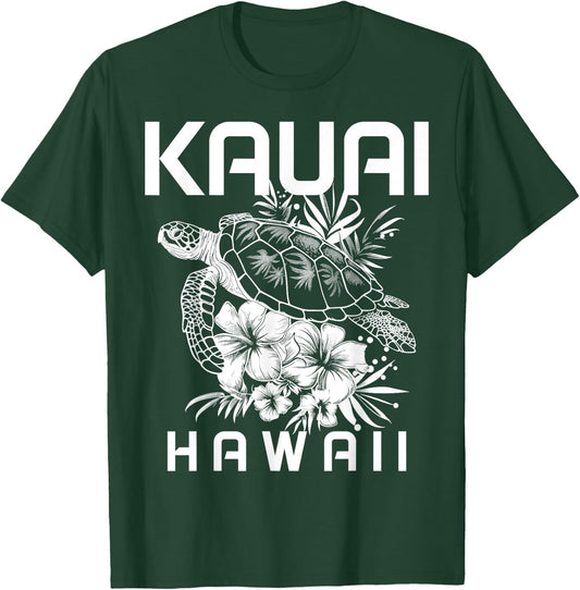 Kauai Hawaii Sea Turtle Hawaiian Surfer Souvenir T-Shirt - T-Shirt | Forest
