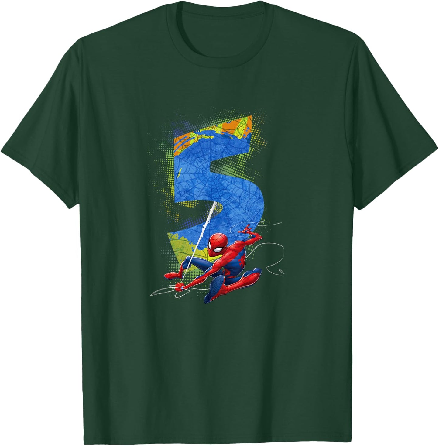 Kids Marvel Super Heroes Spider-Man 5 Year Old Fifth Birthday T-Shirt - T-Shirt | Forest