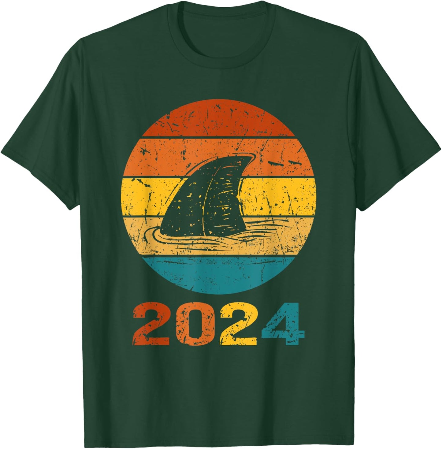 2024 Shark Fin Lover Week Animal Sea Ocean Matching Summer T-Shirt - T-Shirt | Forest