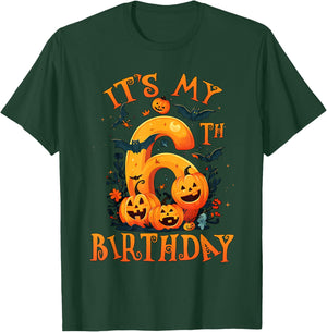 Boo It's My 6th Birthday Halloween Pumpkin 6 Years Old T-Shirt - T-Shirt | Forest