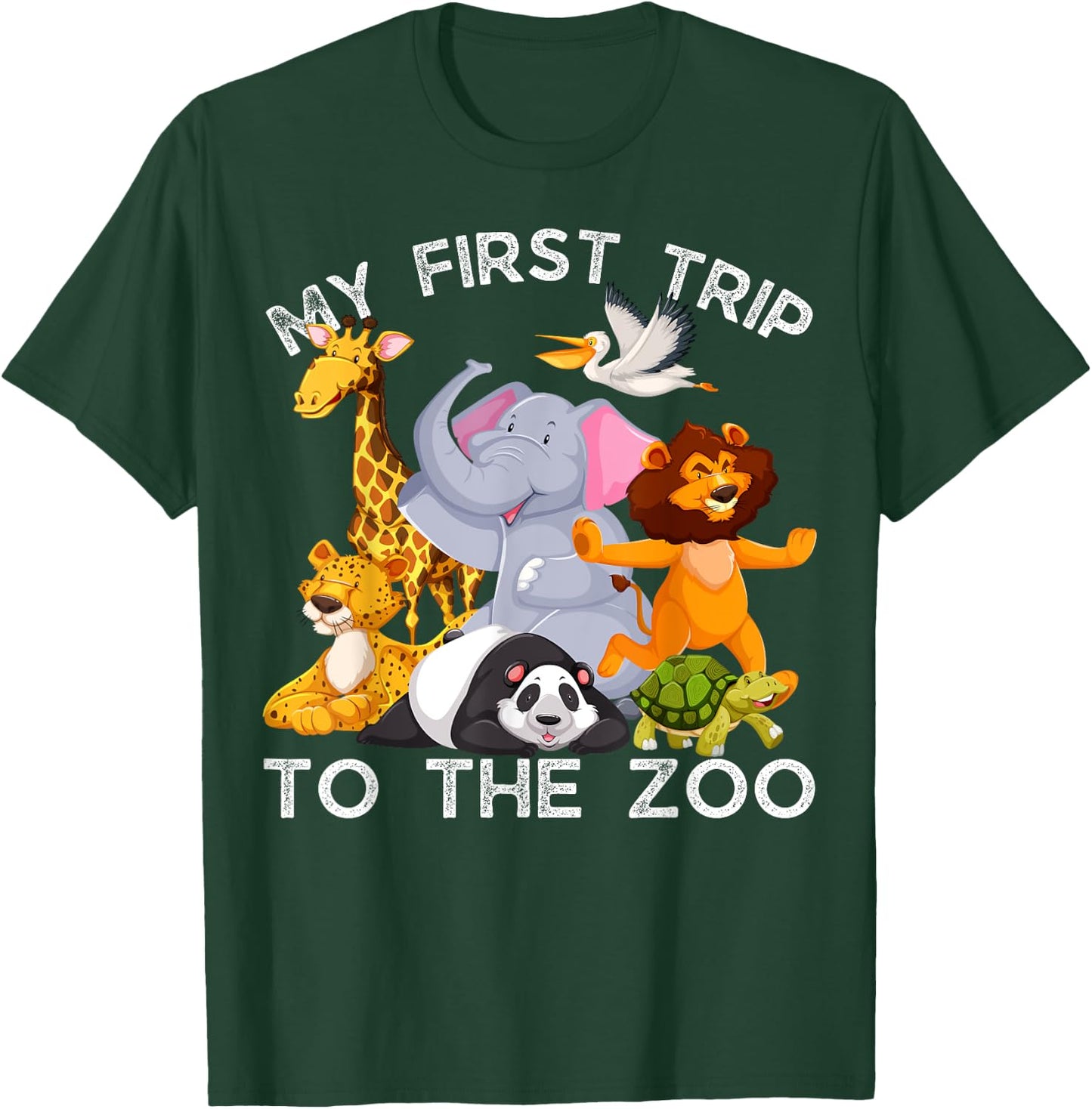 My First Trip Wild and Zoo Safari Jungle Birthday Party T-Shirt - T-Shirt | Forest