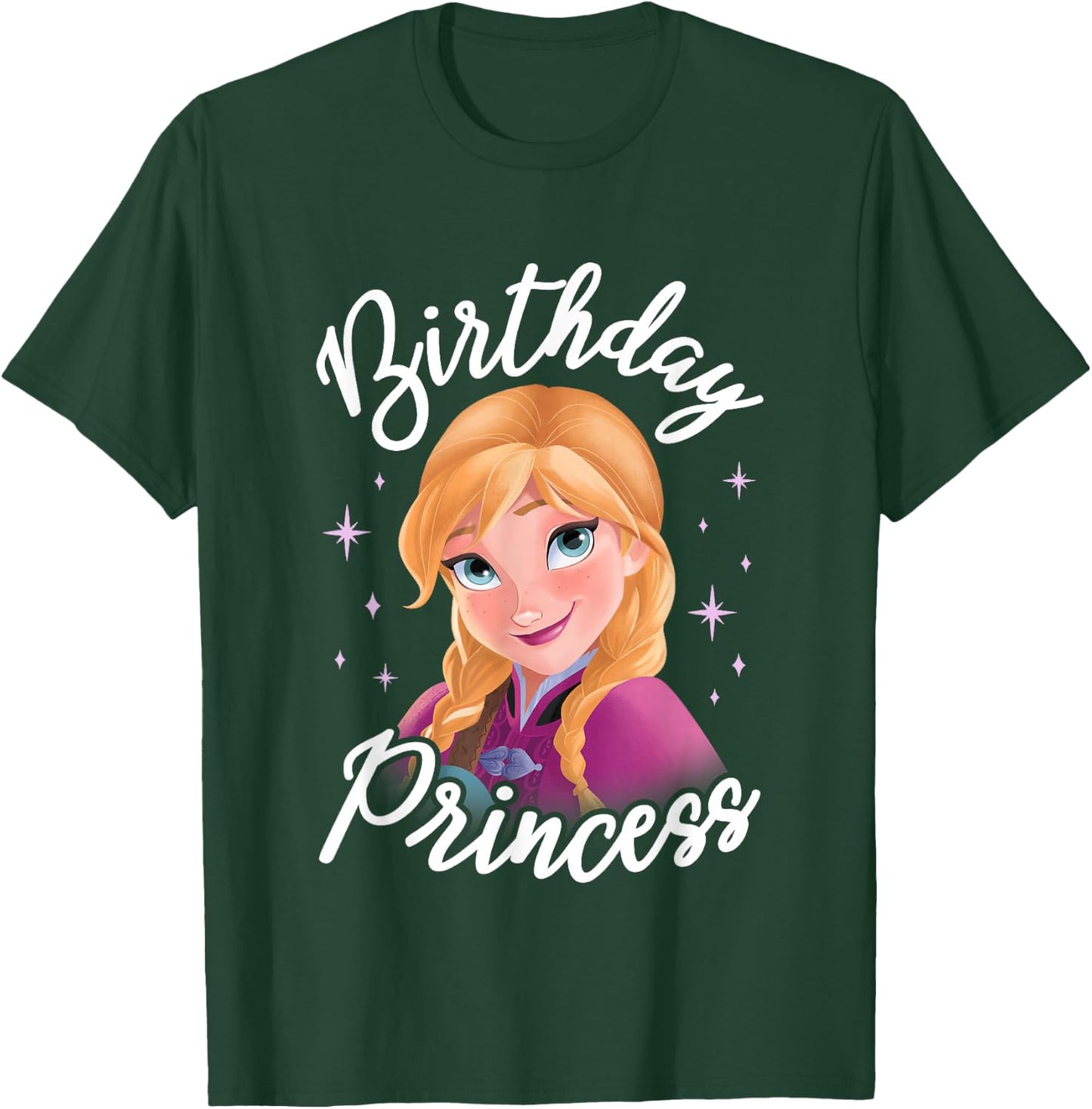Disney Frozen Birthday Princess Cute Anna Big Chest Portrait T-Shirt - T-Shirt | Forest